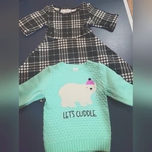 Toddler Girls winter sweater & dress Size 4T